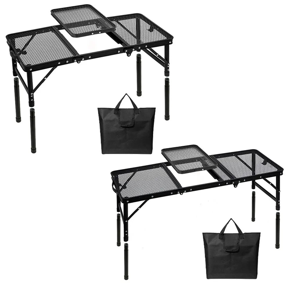 Height Adjustable Outdoor IGT Folding Table with Mesh Top - Medium