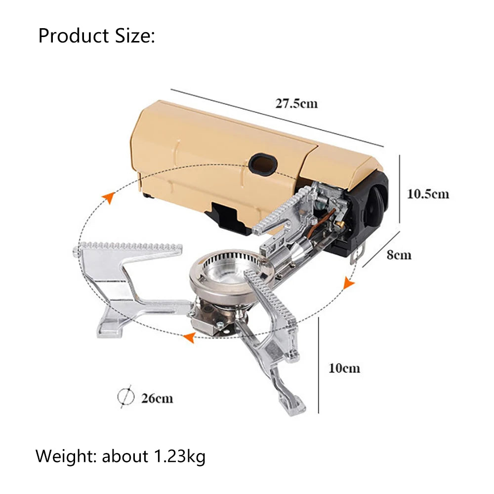 Outdoor Folding Gas Stove 2600W Portable Butane Camping Burner for Hiking & Picnics