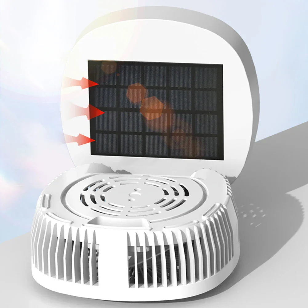 Solar Powered Desktop Fan – Quiet, Foldable, Usb Charging