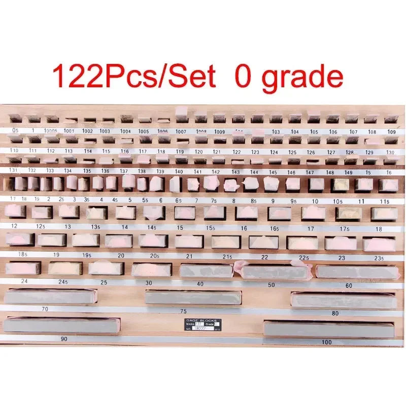 122-Piece Measurement Block Gauge Set – Grade 0 & Grade 1 Precision Tools