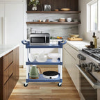 Heavy-Duty Catering Trolley with 3 Spacious Shelves for Restaurant and Kitchen Black
