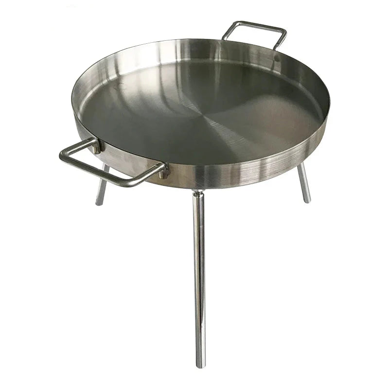 Heavy Duty 50cm Stainless Steel Outdoor Frying Pan with Legs