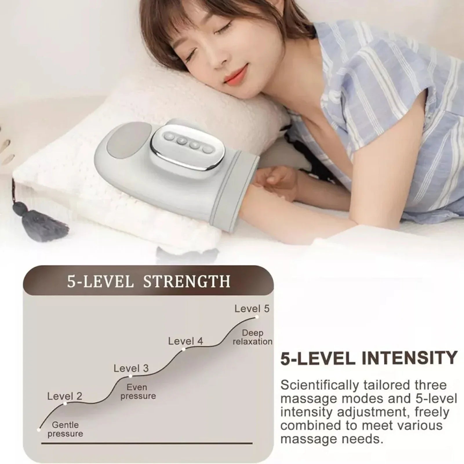 5-Level Air Compression Cordless Hand Therapy Massager