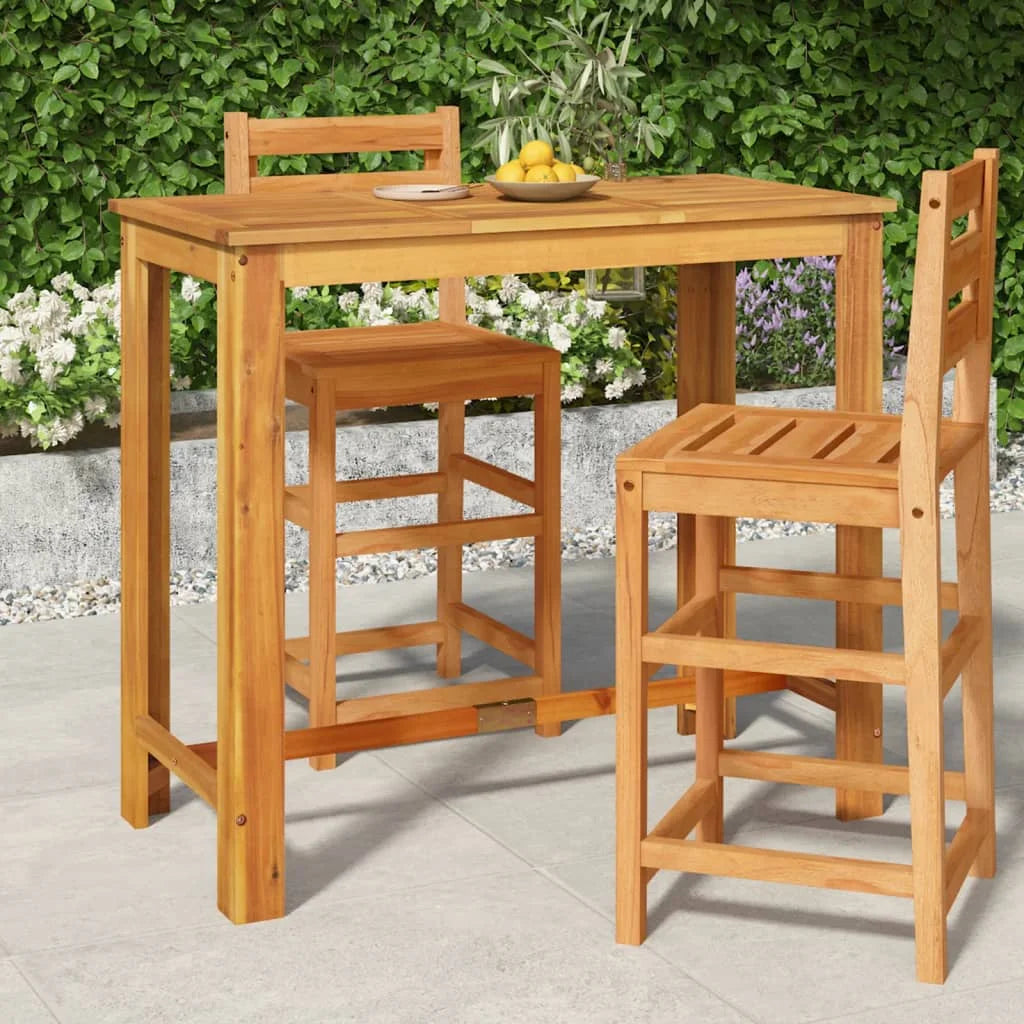 Outdoor Bar Table 120x60cm – Solid Acacia Wood with Oil Finish