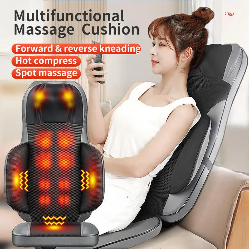 Portable Electric Massage Chair Pad , Deep Kneading, Heat Therapy, Vibration for Home & Office