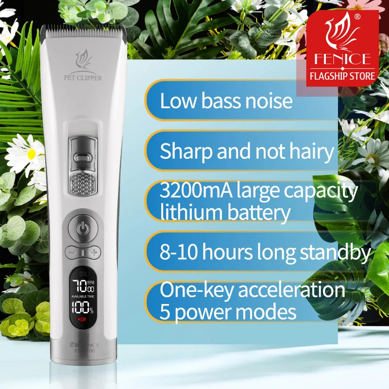 Cordless Pet Grooming Clipper Set for Dogs – Rechargeable Electric Trimmer with USB Charging