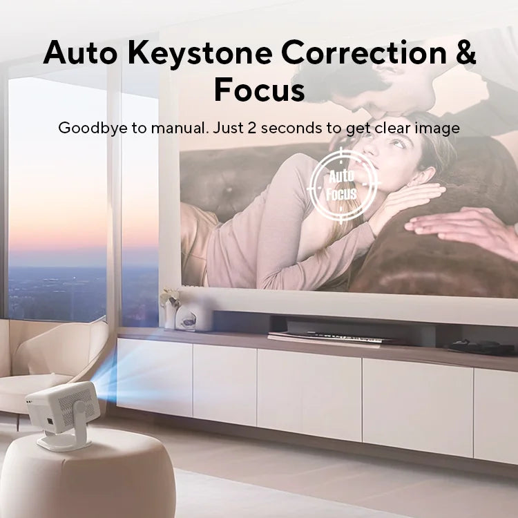 1080p Smart Projector with 4K Support and Auto Focus