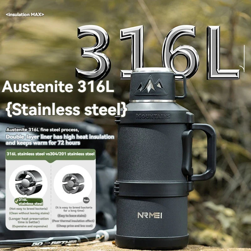 1700ML Stainless Steel Vacuum Flask with 72H Insulation