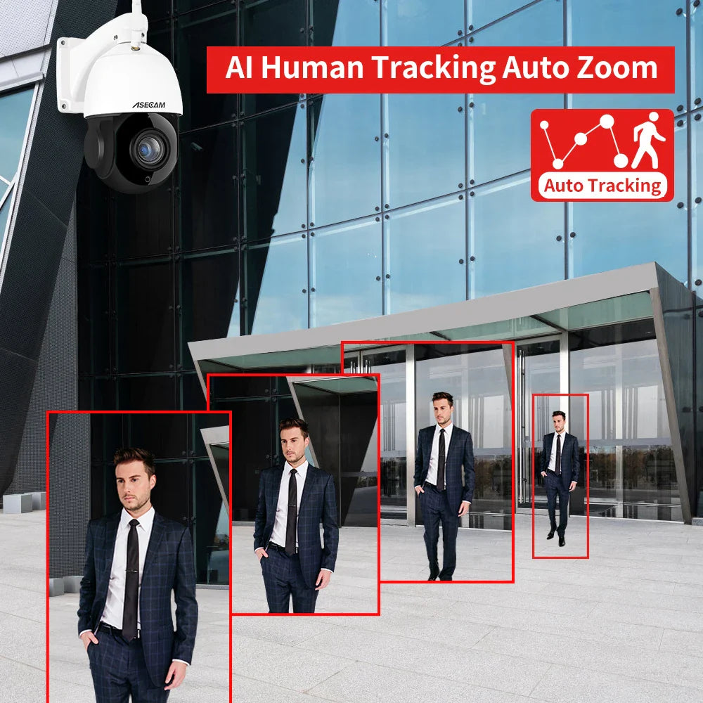 Outdoor 4K PTZ Camera 30X Zoom with Motion Alerts 8MP WIFI POE