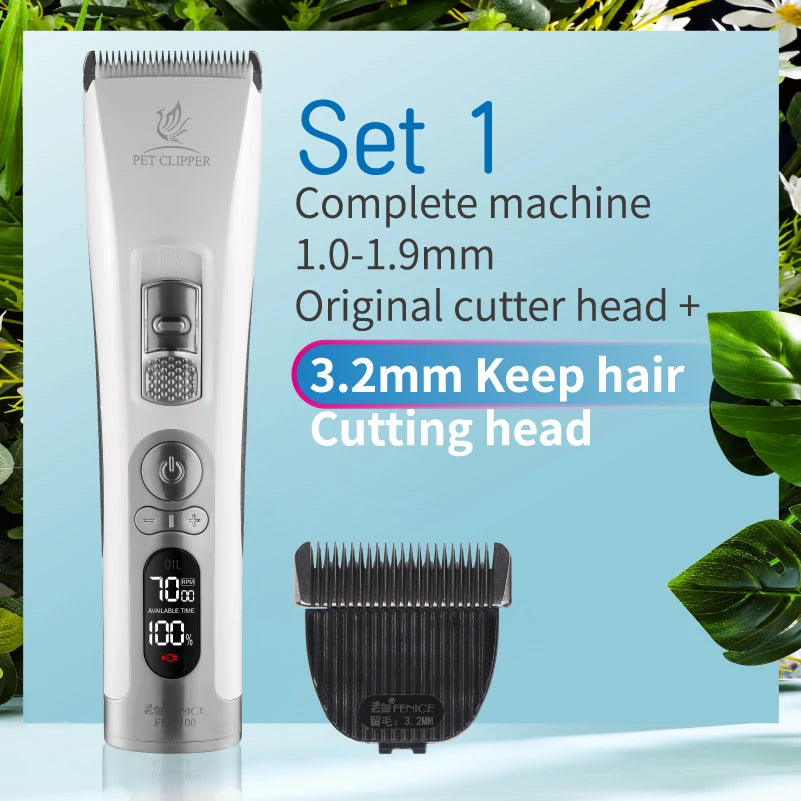 Cordless Pet Grooming Clipper Set for Dogs – Rechargeable Electric Trimmer with USB Charging