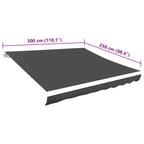 Outdoor Awning Replacement Canopy – 3x2.5m UV-Resistant Fabric with Valance