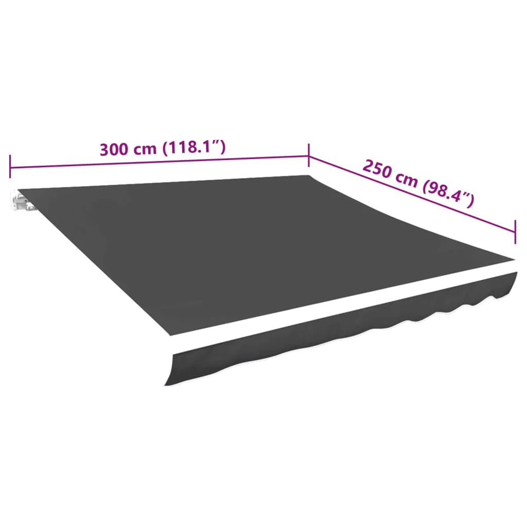 Outdoor Awning Replacement Canopy – 3x2.5m UV-Resistant Fabric with Valance
