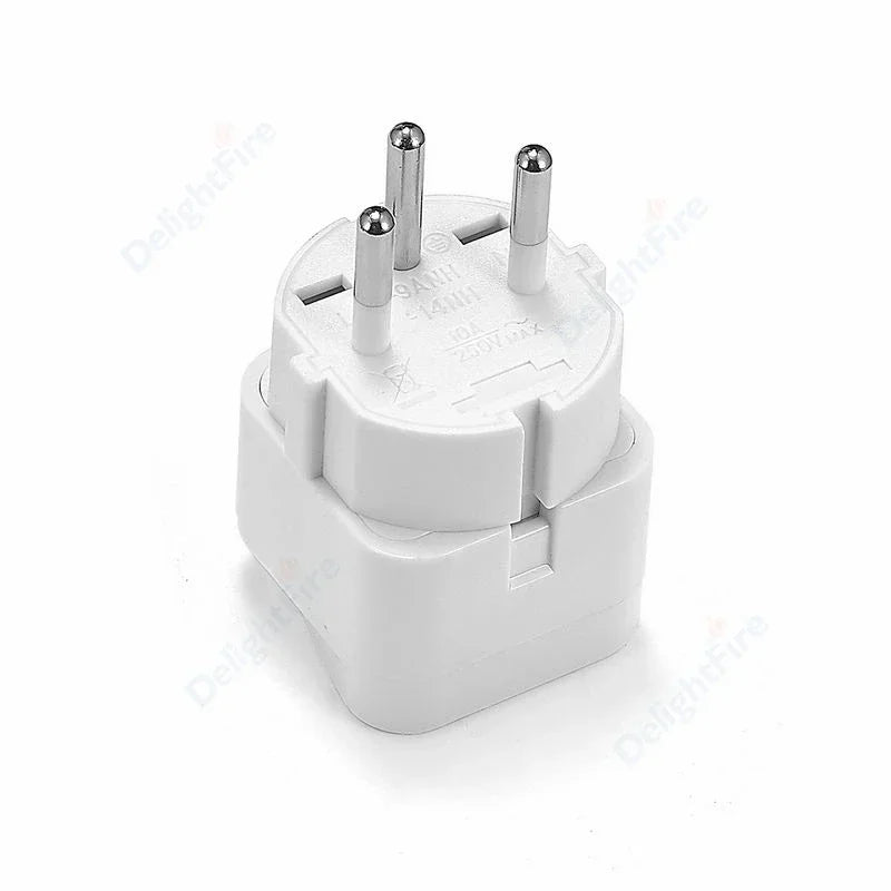 Compact 3-Pin Wall Socket Adapter for International Travel Use