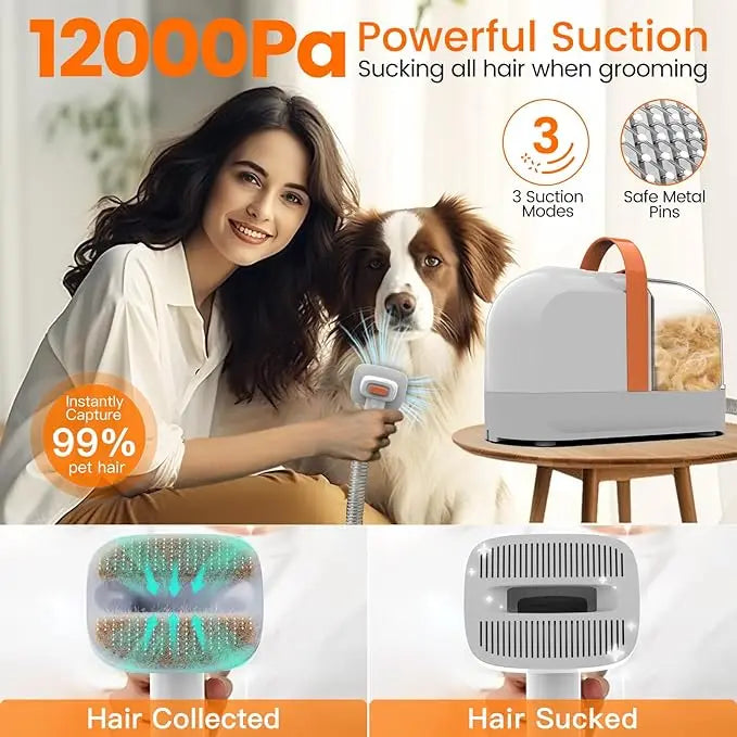 2L Pet Grooming Kit with Vacuum, Clippers & Brush
