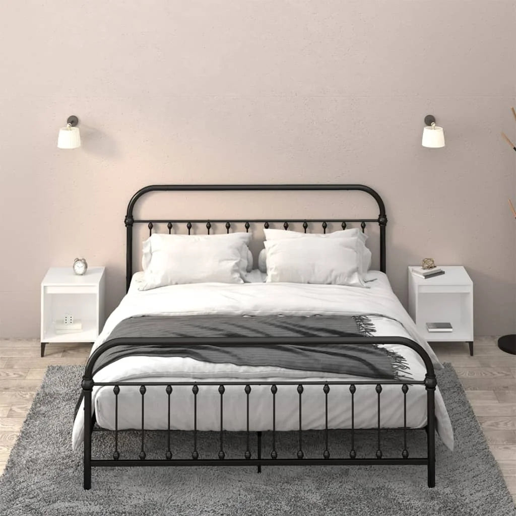 2-Piece White Bedside Table Set – Compact Bedroom Storage with Drawers, 40x35x50cm