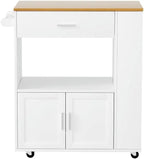 Rolling Serving Cart with Multi-Tier Storage and Towel Holder for Kitchens