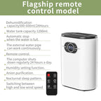 1.2L Compact Electric Dehumidifier with Ioniser & Auto Shut-Off Remote Controlled AU Version