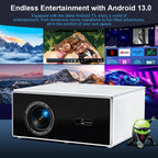 Portable 1080p LED Projector for Home & Outdoor Use