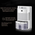 Compact 220V Bedroom Dehumidifier with Remote Control & 2.2L Tank Whisper Quiet, LED Display