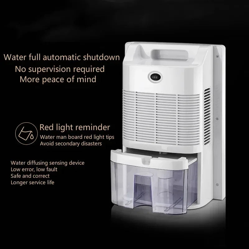 Compact 220V Bedroom Dehumidifier with Remote Control & 2.2L Tank Whisper Quiet, LED Display