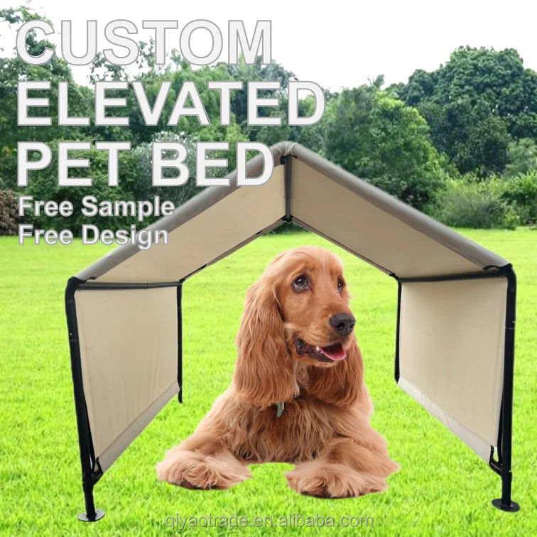 Waterproof Pet Shade Tent Gray, Machine Washable, Outdoor Safe
