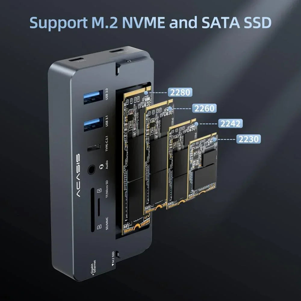 10-in-1 USB C Docking Station with SSD Enclosure