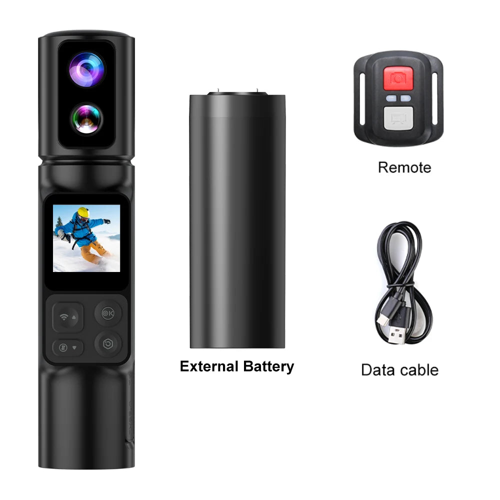 Waterproof 6K Sports Camera with Touchscreen, WiFi & Electronic Stabilization