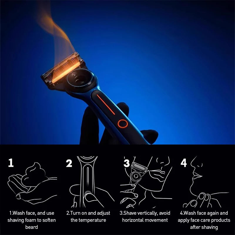 Cordless Heated Razor with 5 Nanotech Blades and Travel Case Bugatti Edition