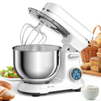 1200W White Stand Mixer with OLED Touch Display