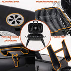 18-Inch Portable Charcoal BBQ Grill with Warming Rack