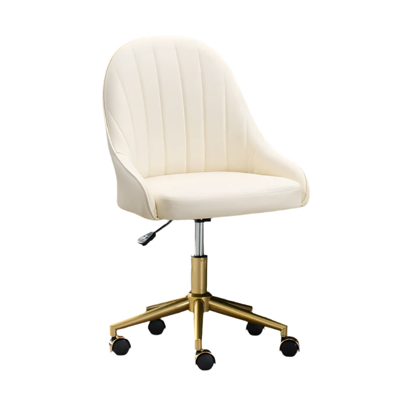 Adjustable White Leather Computer Chair for Home or Office Use