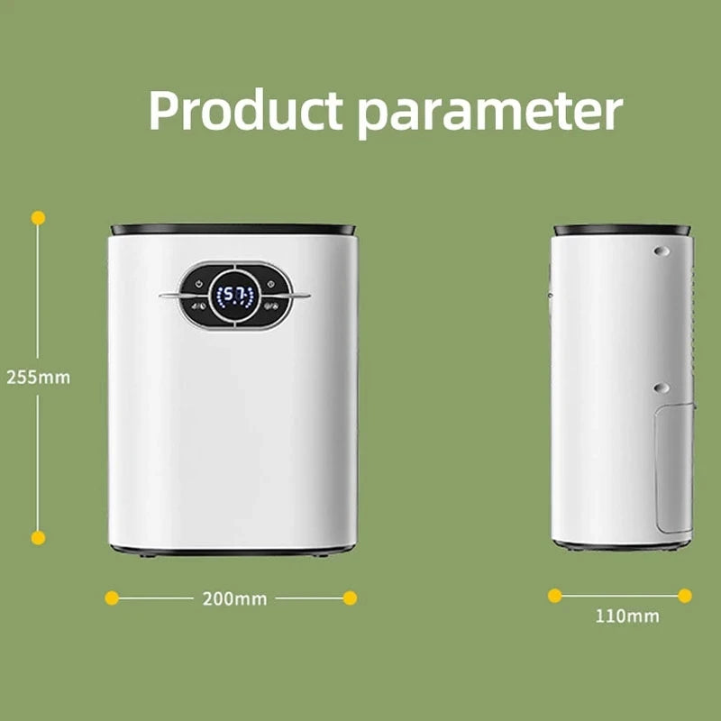 Compact 2L Quiet Dehumidifier with Remote Control – Ideal for Rooms up to 30㎡ (AU Plug)