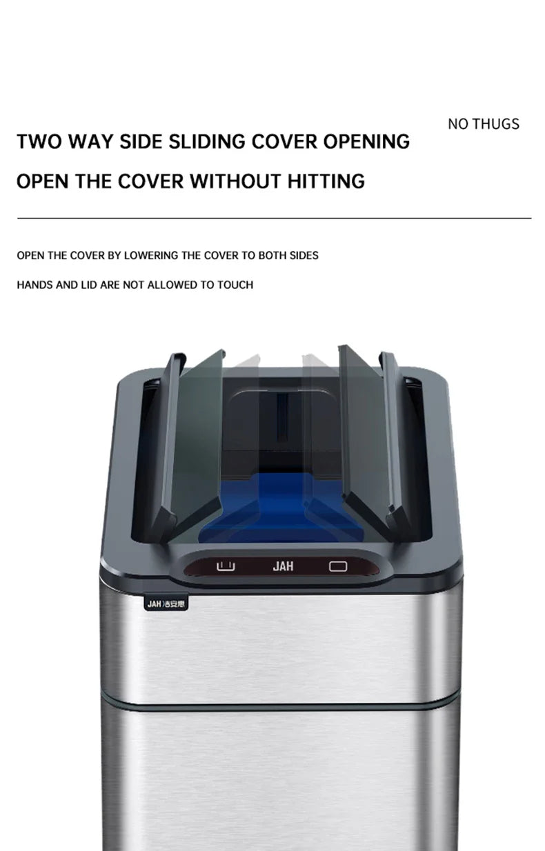 15L Smart White Trash Bin with Automatic Lid