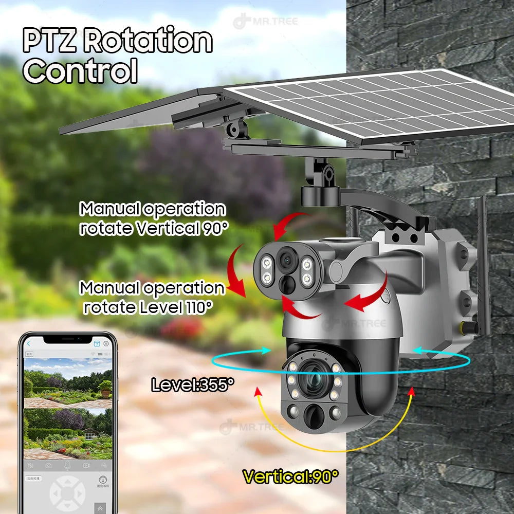 Dual Lens 10MP Outdoor Solar PTZ Camera