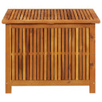 Outdoor Wooden Storage Box 75x75x58cm with Water-Resistant Liner – Solid Acacia