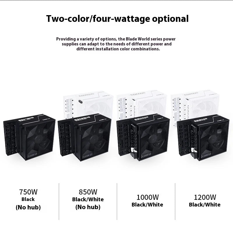 1000W Full Modular Power Supply with Gold Efficiency for Desktops - White