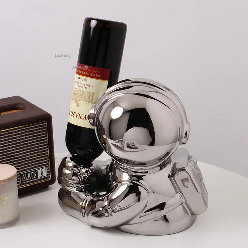 Creative Astronaut Wine Rack Space-Themed Wine Holder for Kitchen, Living Room, Bar