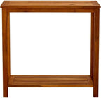 Outdoor Solid Acacia Console Table Weather-Resistant Patio & Terrace Furniture, 80x35x75cm