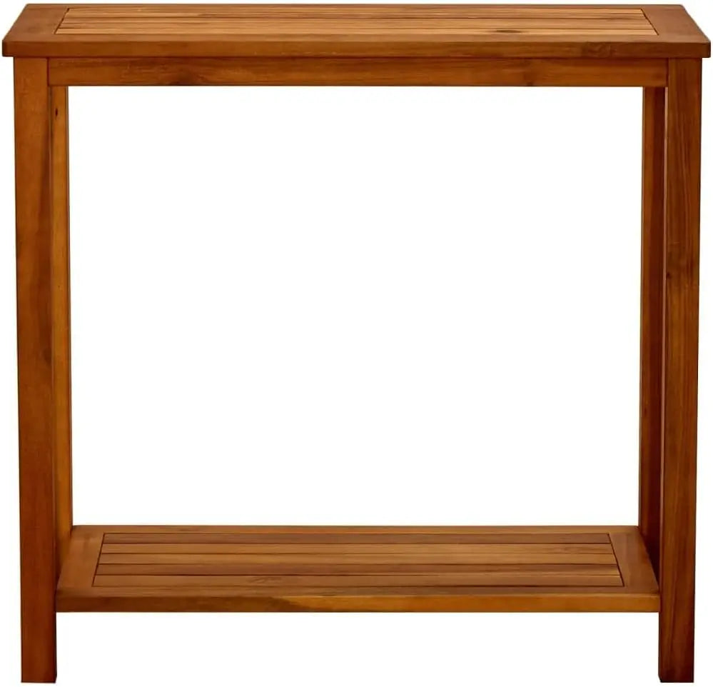 Outdoor Solid Acacia Console Table Weather-Resistant Patio & Terrace Furniture, 80x35x75cm