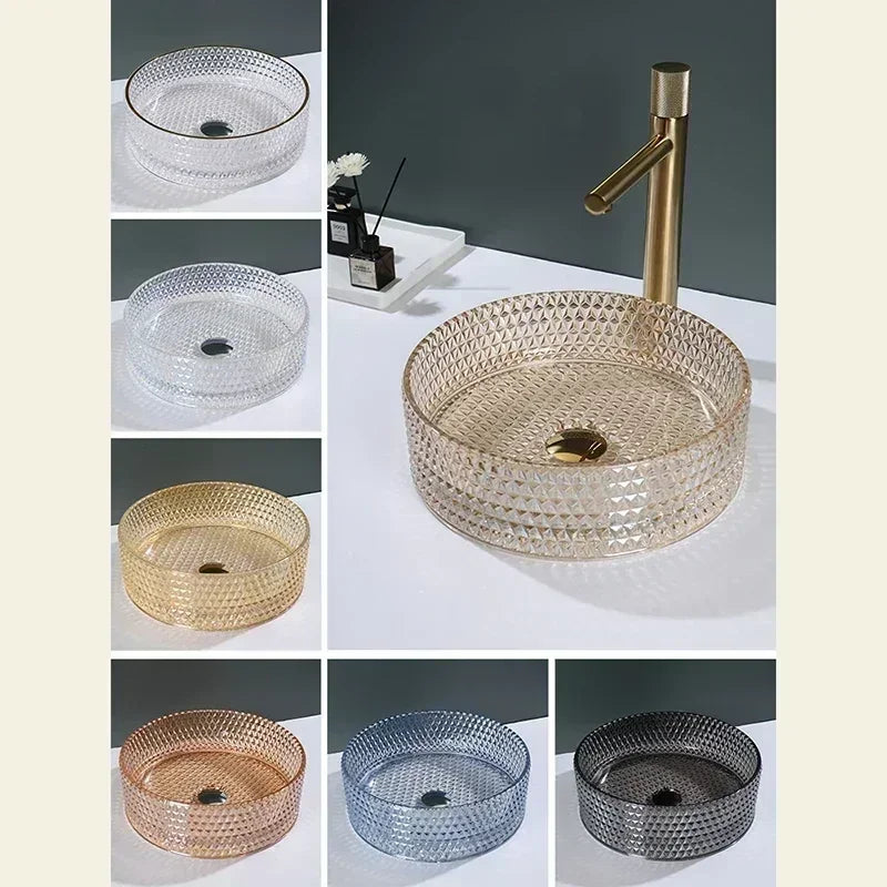 Italian Style Crystal Sink for Hotel or Home Vanity