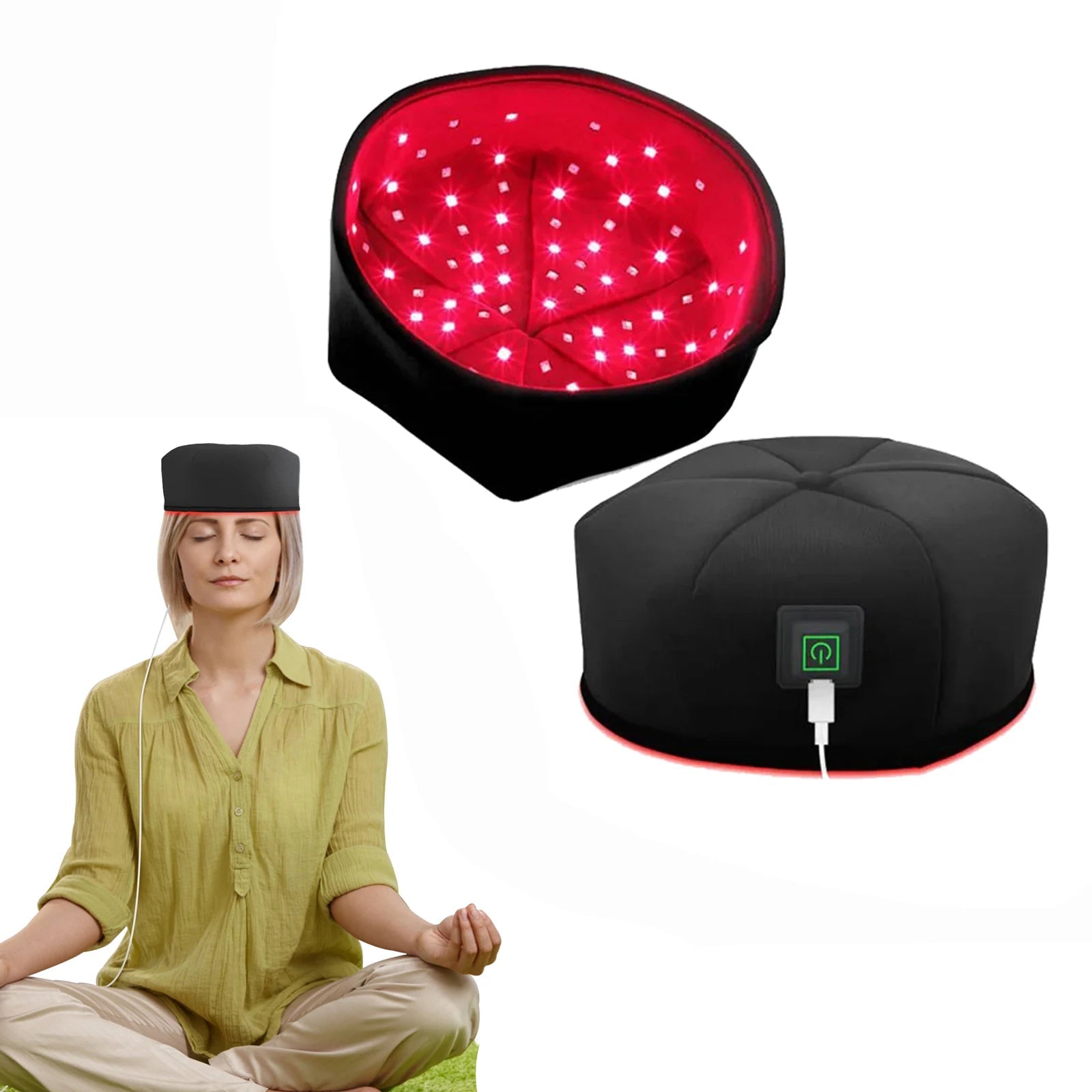 Red Light Therapy Cap for Hair Growth AU Plug Infrared LED Scalp Relaxation & Home Use Treatment