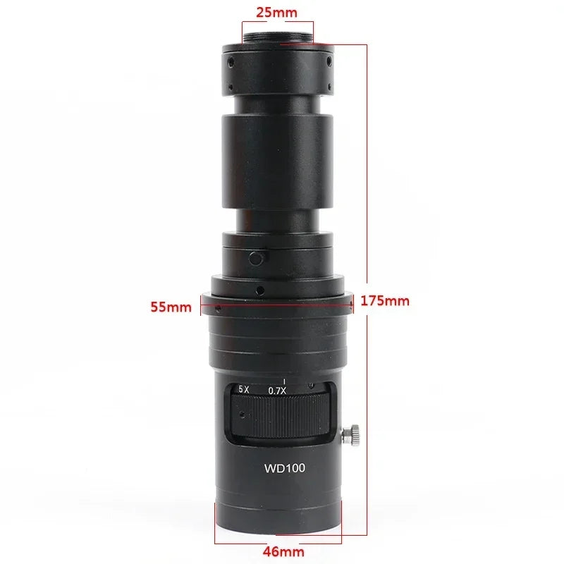 1000X Adjustable C-Mount Zoom Lens for Video Microscopes