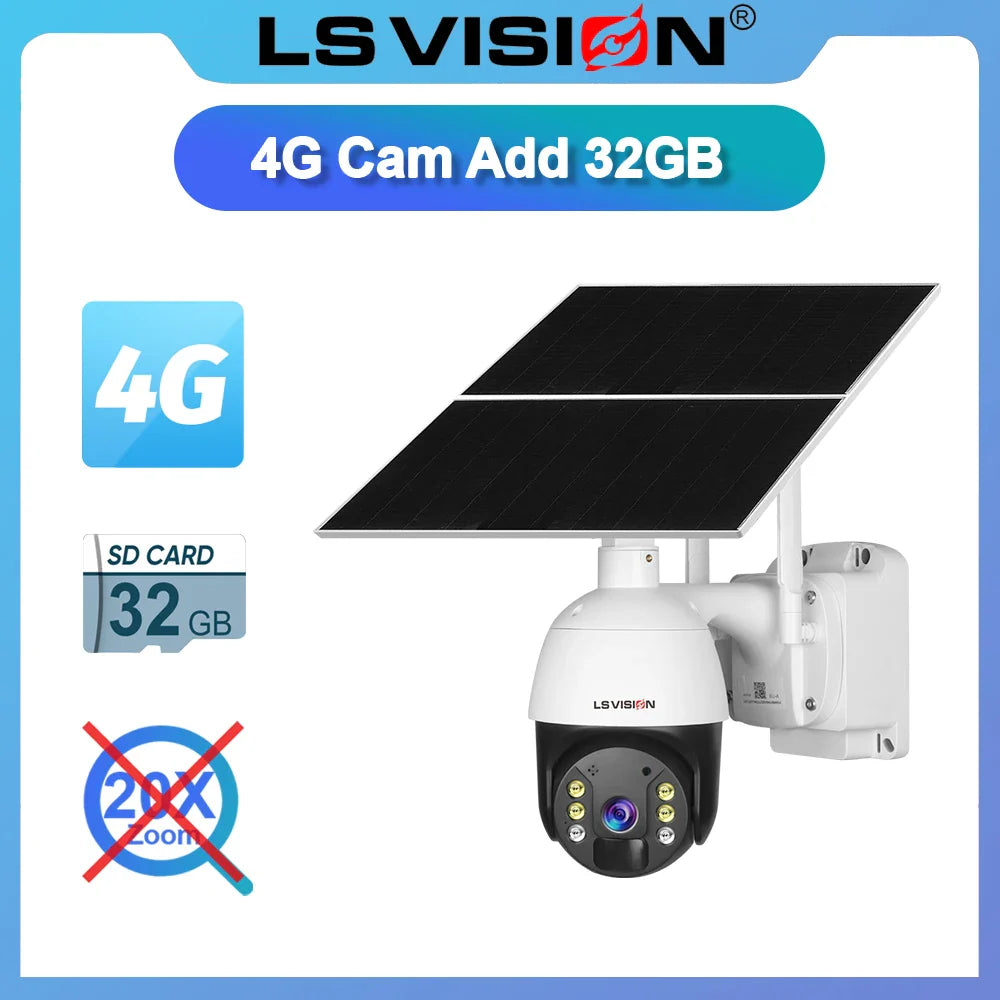 Outdoor 8MP Solar Security Camera – WiFi/4G, Night Vision