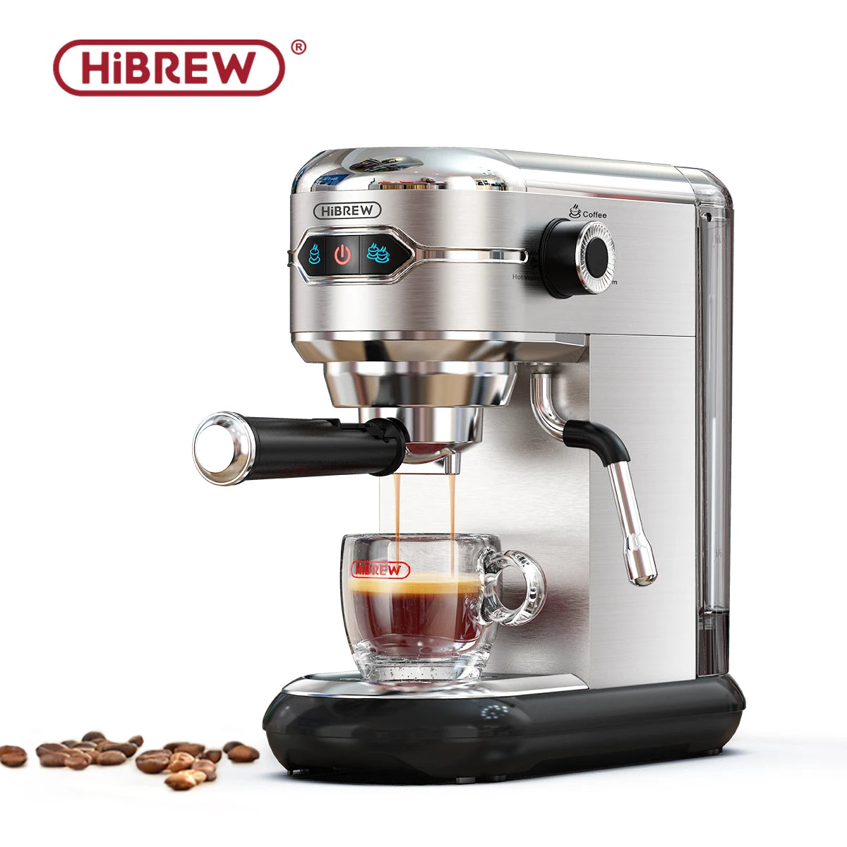 20 Bar Espresso Machine – Slim Stainless Steel Design for Ground Coffee & ESE Pods