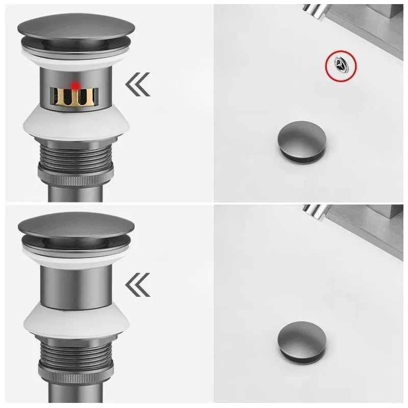 Push-Type Deodorizing Drain Pipe for Bathroom Wash Basin
