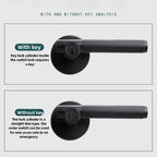 Modern Bedroom & Bathroom Door Handle Lock – Zinc Alloy with Copper Cylinder