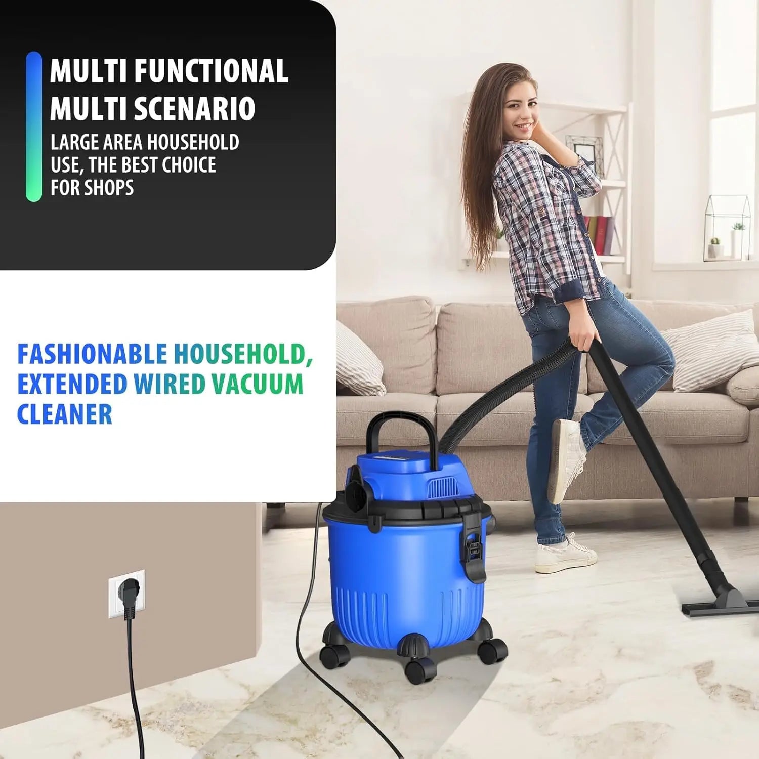 15L Wet & Dry Vacuum Cleaner with Blower Function and Accessories