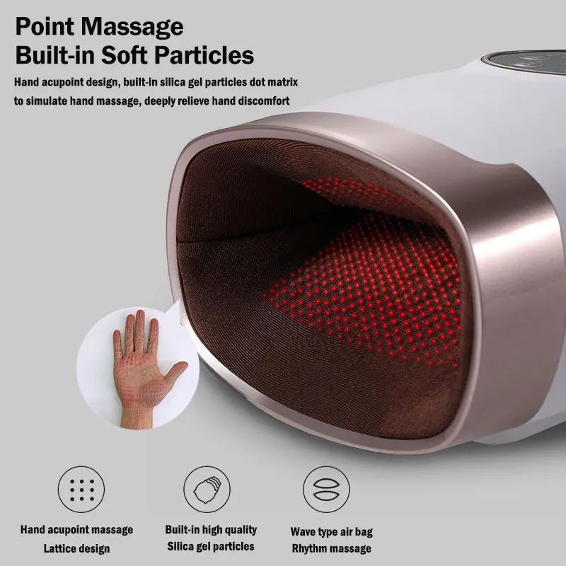 Cordless Electric Hand Massager with Heat & Compression Ivory