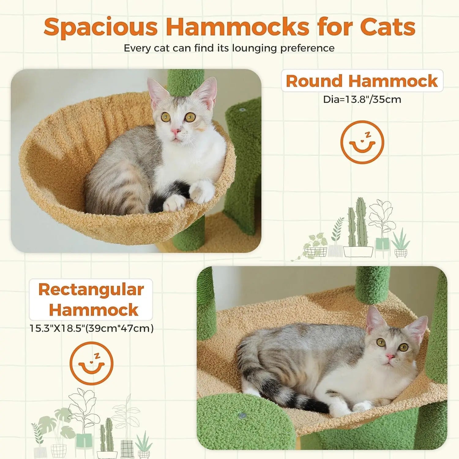 175cm Multi-Level Cactus Cat Tree with Cozy Condos and Sisal Scratching Posts