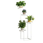 Floor-Standing Iron Plant Shelf 111cm White Display Rack